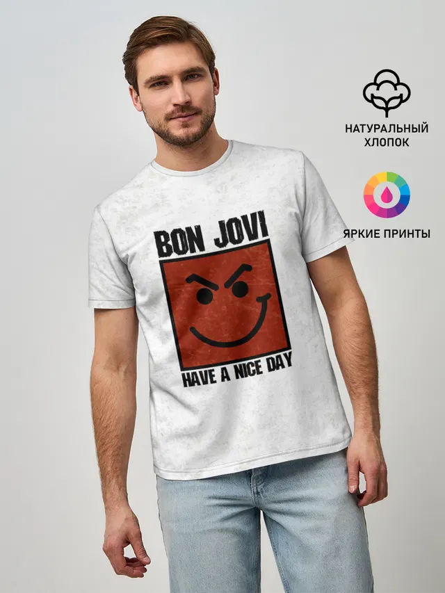 Мужская базовая футболка с принтом «Have a nice day»