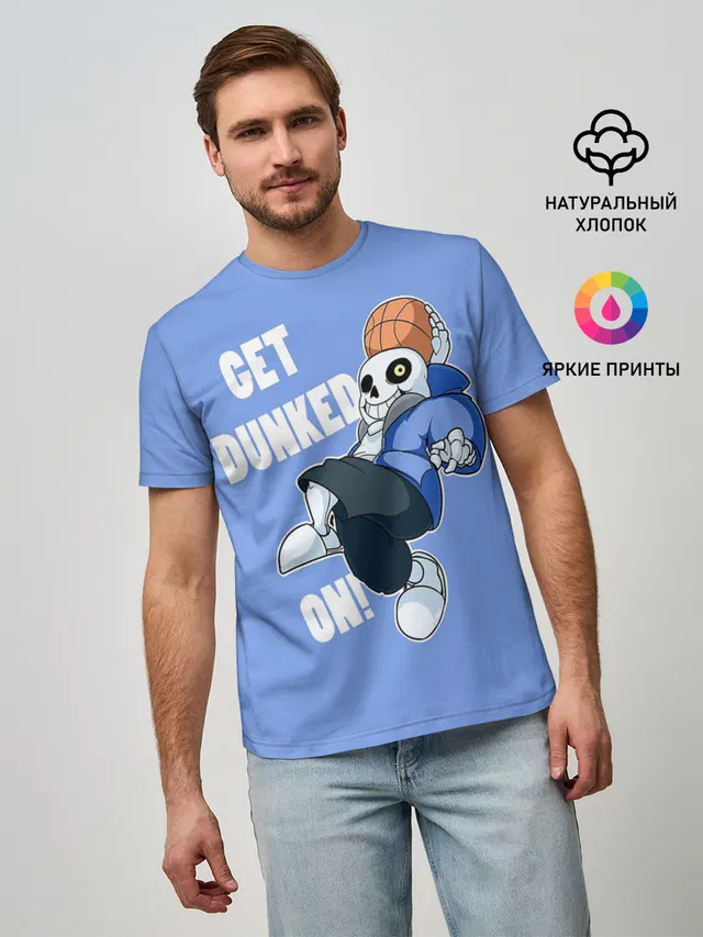 Мужская базовая футболка с принтом «GET Dunked»