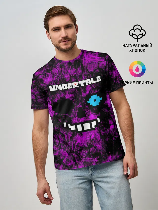 Мужская базовая футболка с принтом «Undertale Sans.»