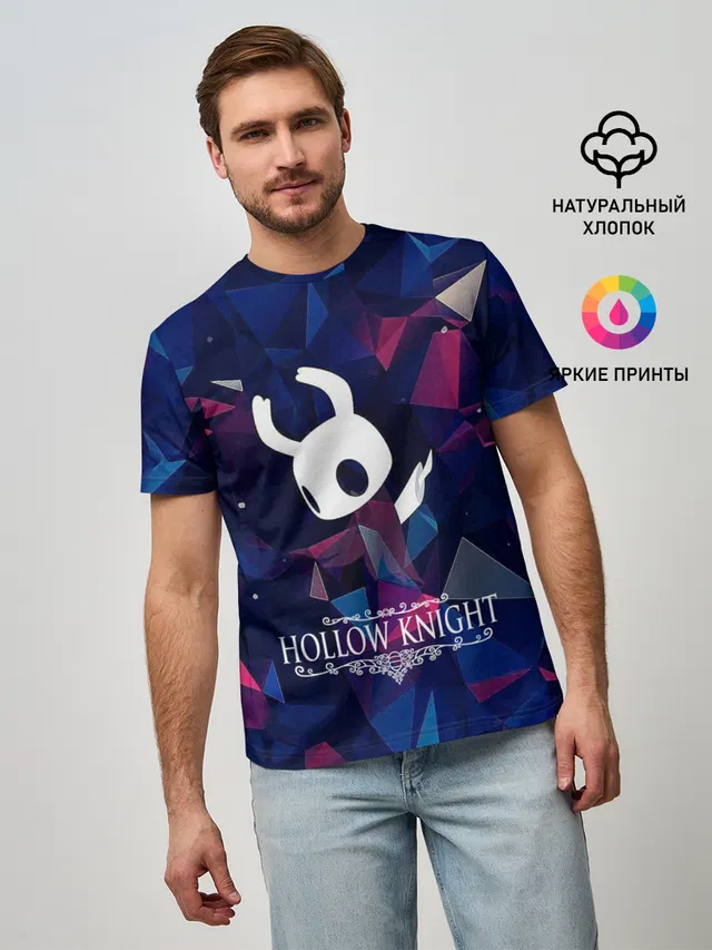 Мужская базовая футболка с принтом «Hollow Knight»
