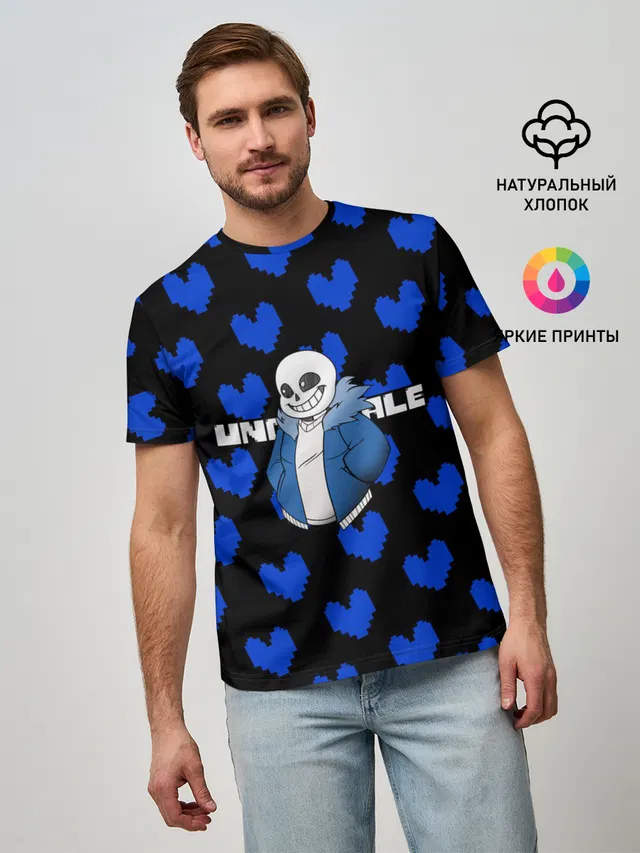 Мужская базовая футболка с принтом «Undertale game»