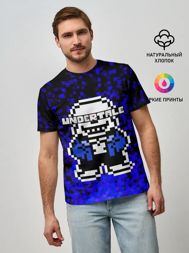 Мужская базовая футболка с принтом «Pixel art»