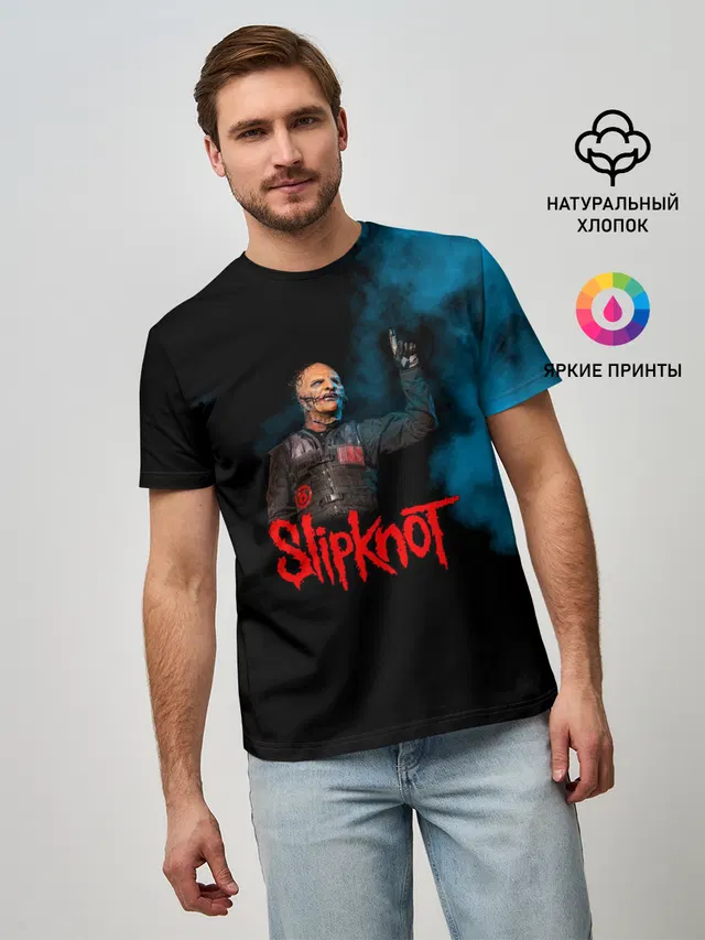 Мужская базовая футболка с принтом «Slipknot»