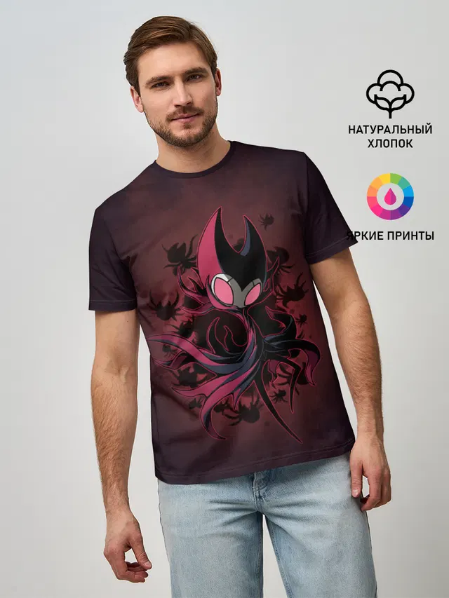 Мужская базовая футболка с принтом «Hollow Knight»