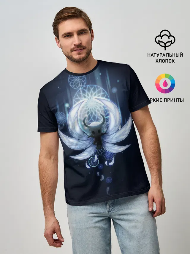 Мужская базовая футболка с принтом «Hollow Knight»