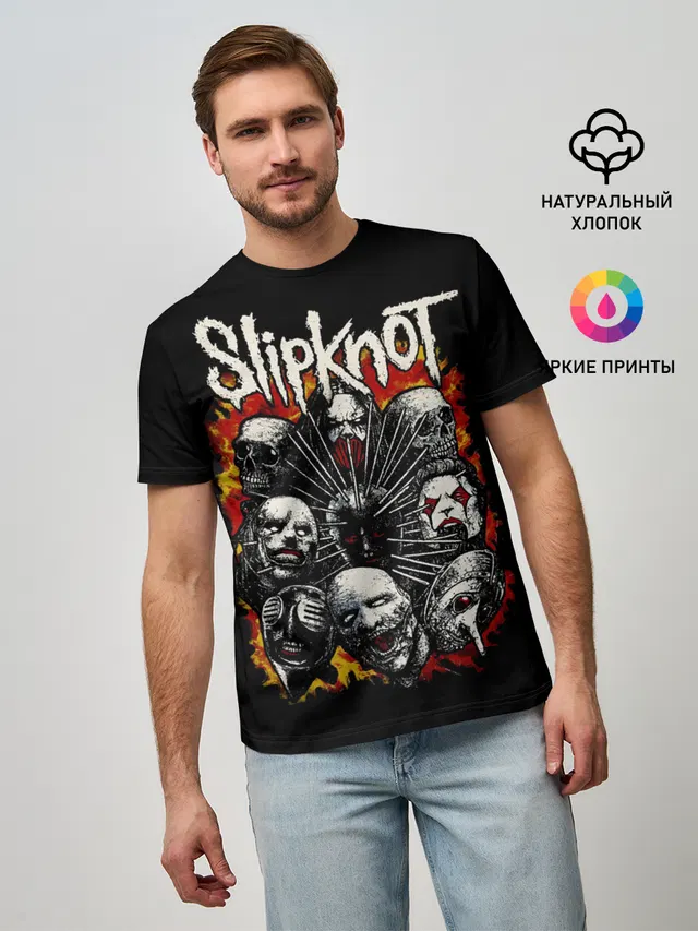 Мужская базовая футболка с принтом «Skull»