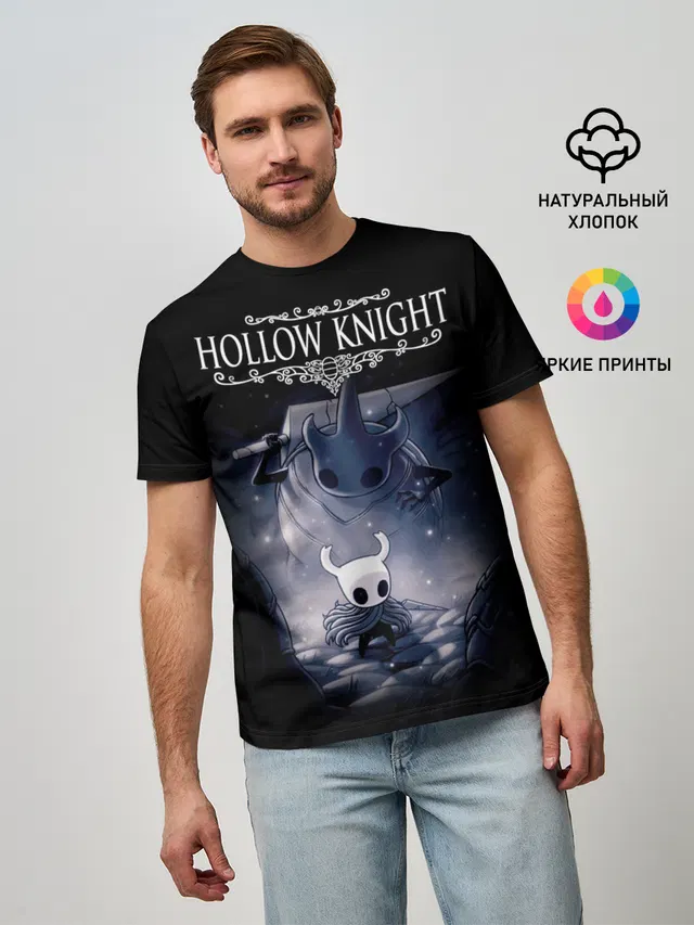 Мужская базовая футболка с принтом «Hollow Knight»