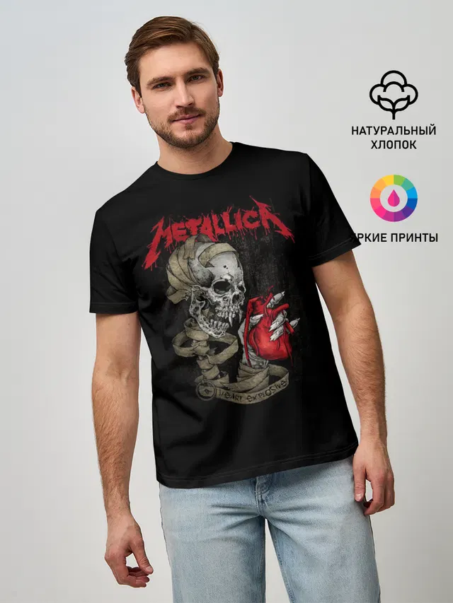 Мужская базовая футболка с принтом «Metallica»