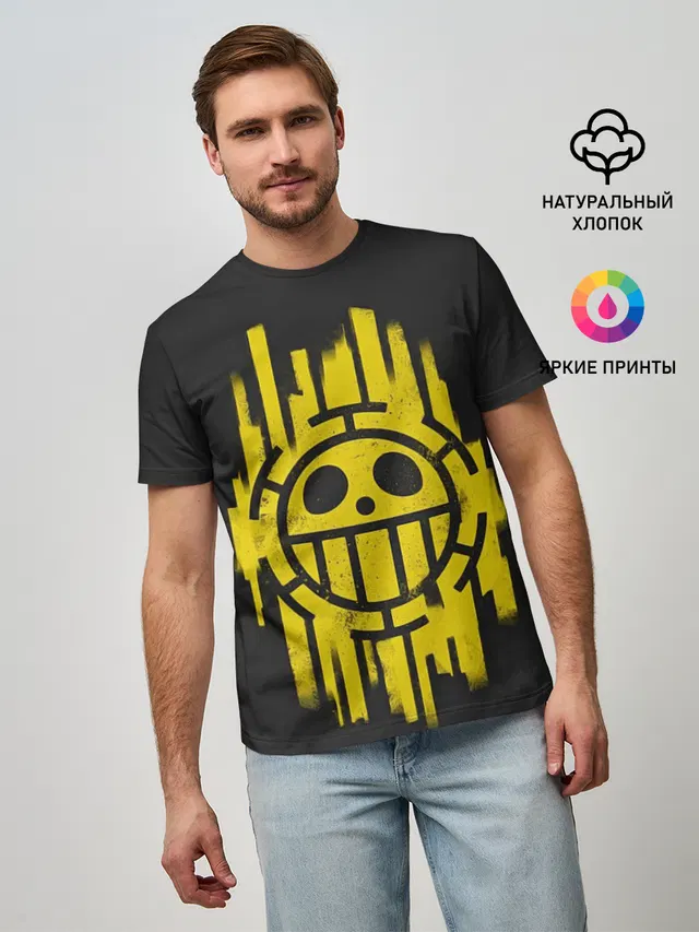 Мужская базовая футболка с принтом «Ван Пис — Skull One Piece»