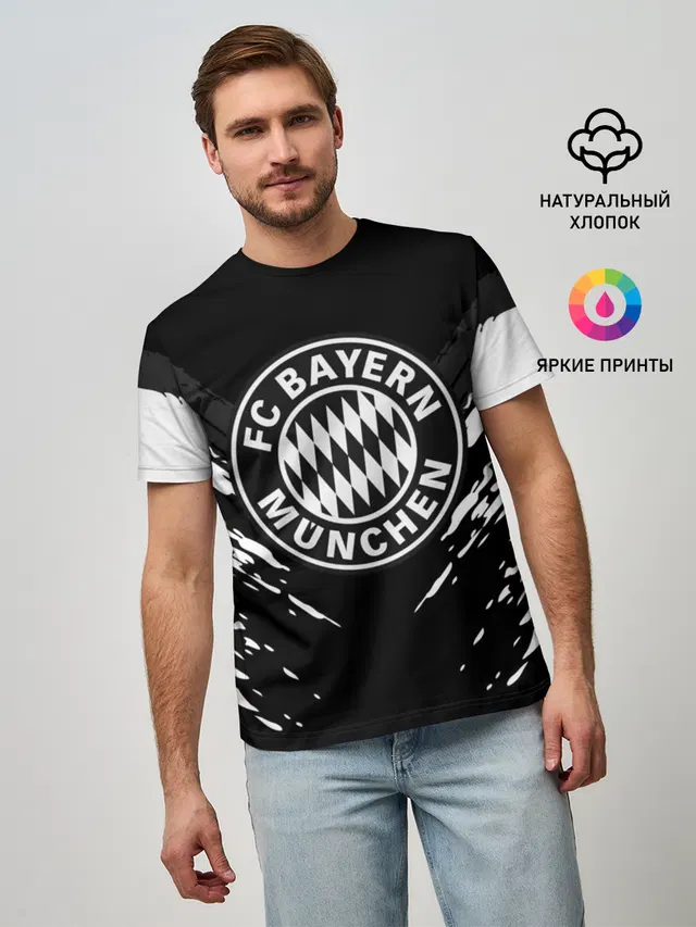 Мужская базовая футболка с принтом «Bayern Munchen Sport»
