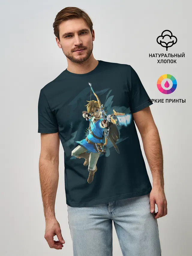 Мужская базовая футболка с принтом «The Legend of Zelda»