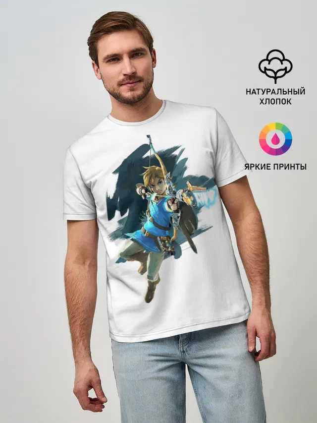 Мужская базовая футболка с принтом «The Legend of Zelda»
