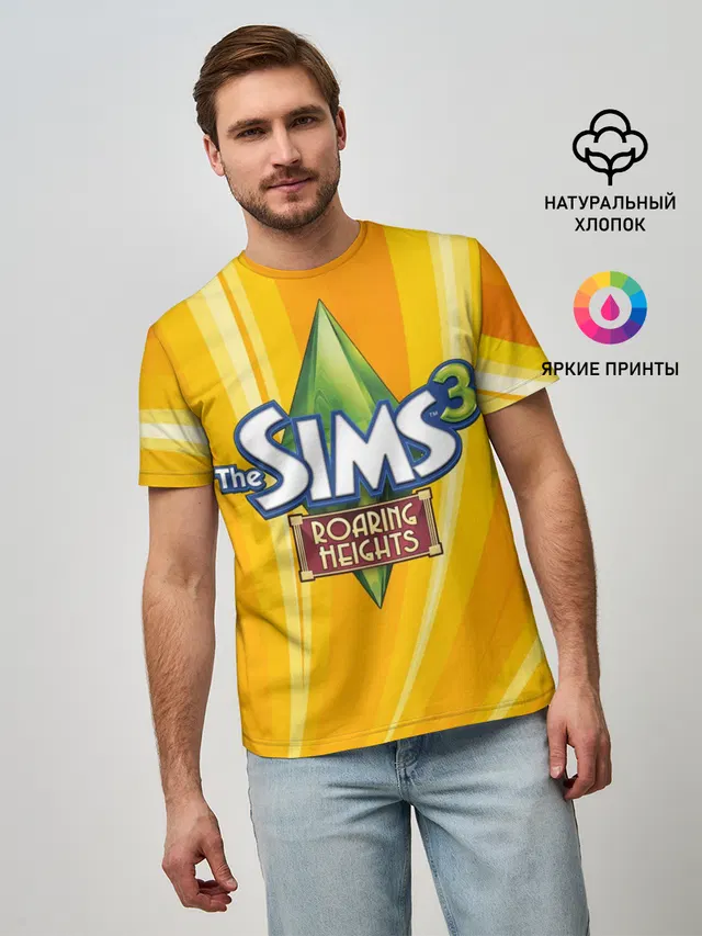 Мужская базовая футболка с принтом «The Sims»