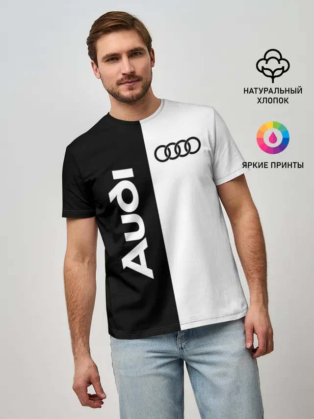 Мужская базовая футболка с принтом «Audi»
