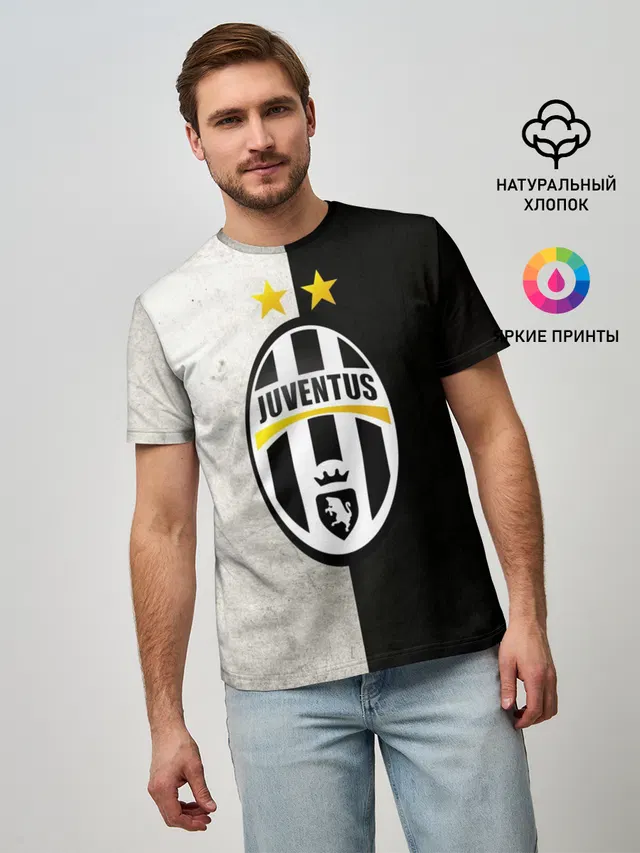 Мужская базовая футболка с принтом «Ювентус — Juventus FC»
