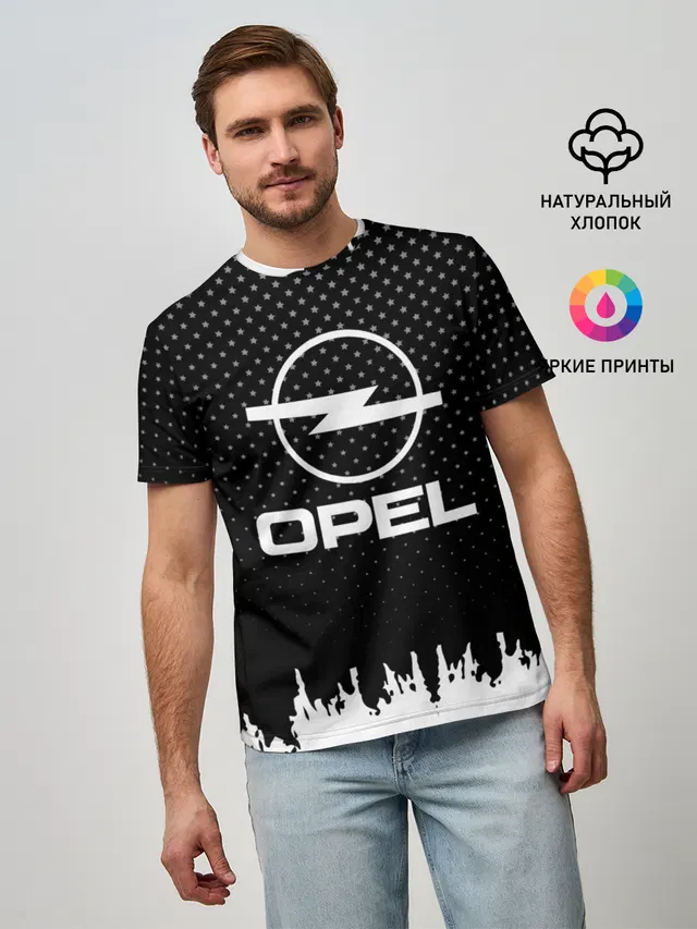 Мужская базовая футболка с принтом «Opel»