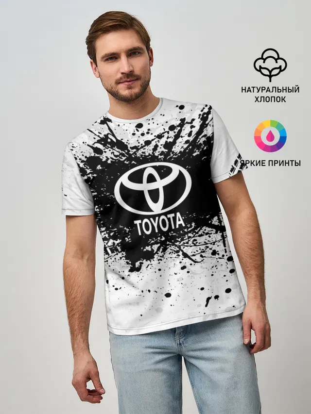Мужская базовая футболка с принтом «Тойота»