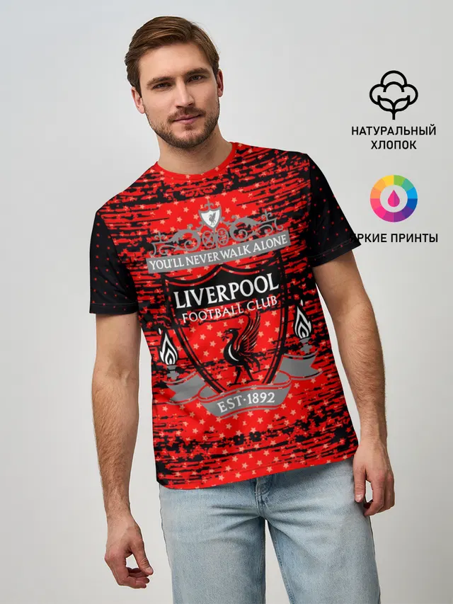 Мужская базовая футболка с принтом «Liverpool sport uniform»