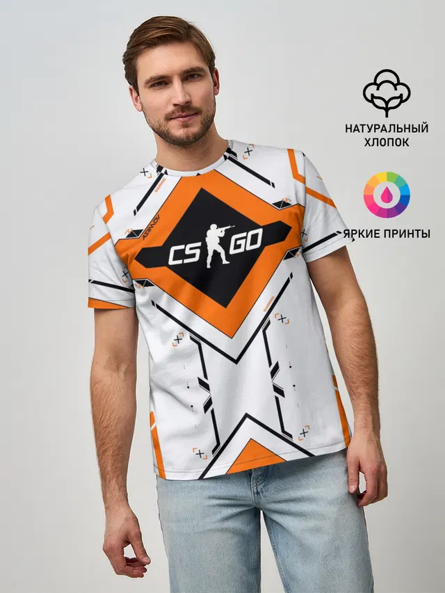 Мужская базовая футболка с принтом «Counter-Strike — Asiimov»