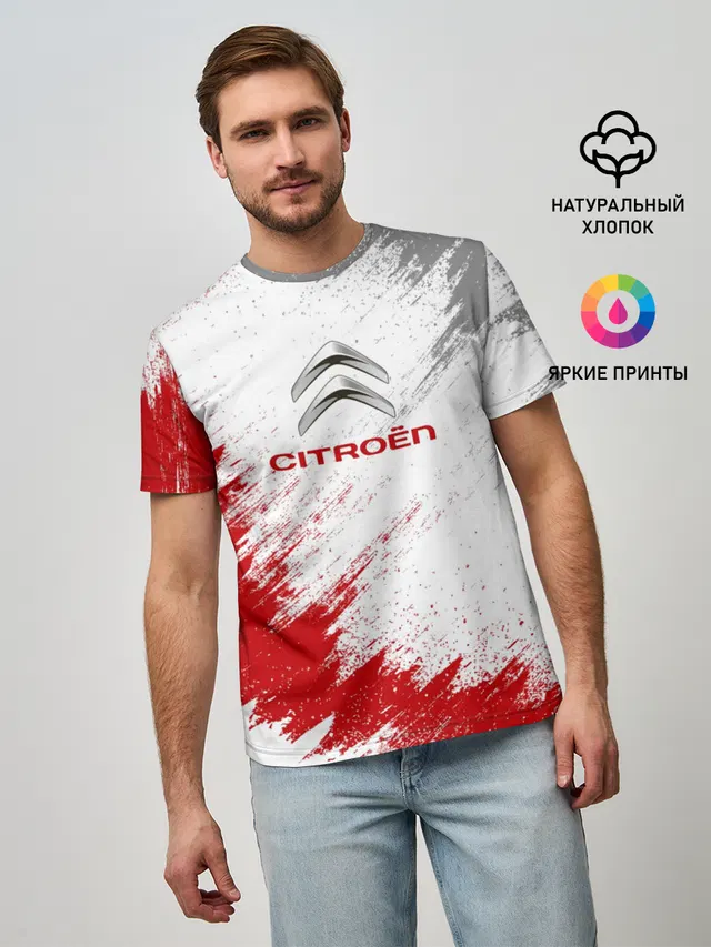 Мужская базовая футболка с принтом «Citroen»