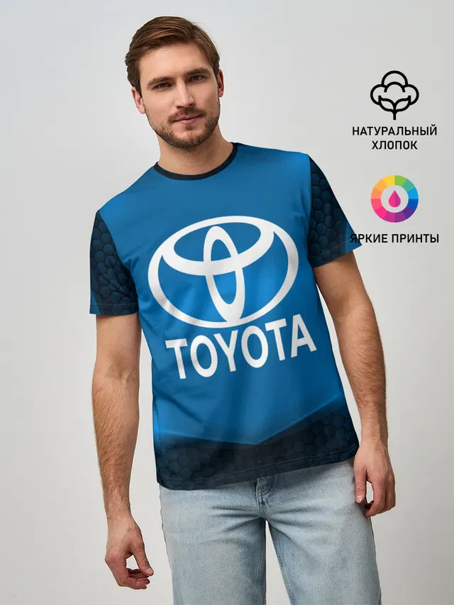 Мужская базовая футболка с принтом «Тойота — Toyota SPORT»