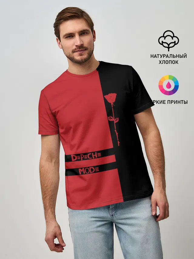 Мужская базовая футболка с принтом «Depeche Mode»