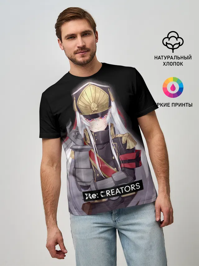 Мужская базовая футболка с принтом «Re:Creators — Re:Creators 3»