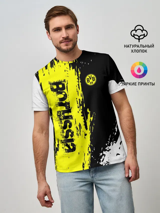 Мужская базовая футболка с принтом «BVB 09 — BORUSSIA SPORT»