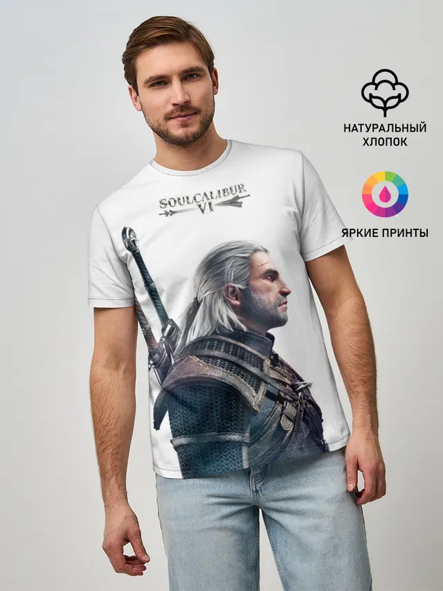 Мужская базовая футболка с принтом «Soulcalibur VI»
