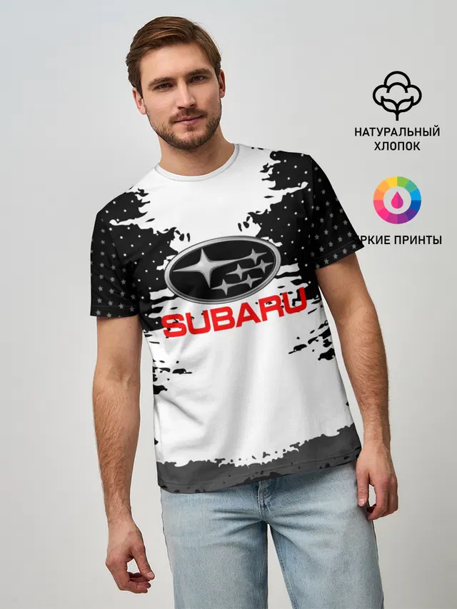 Мужская базовая футболка с принтом «Automotive brand»