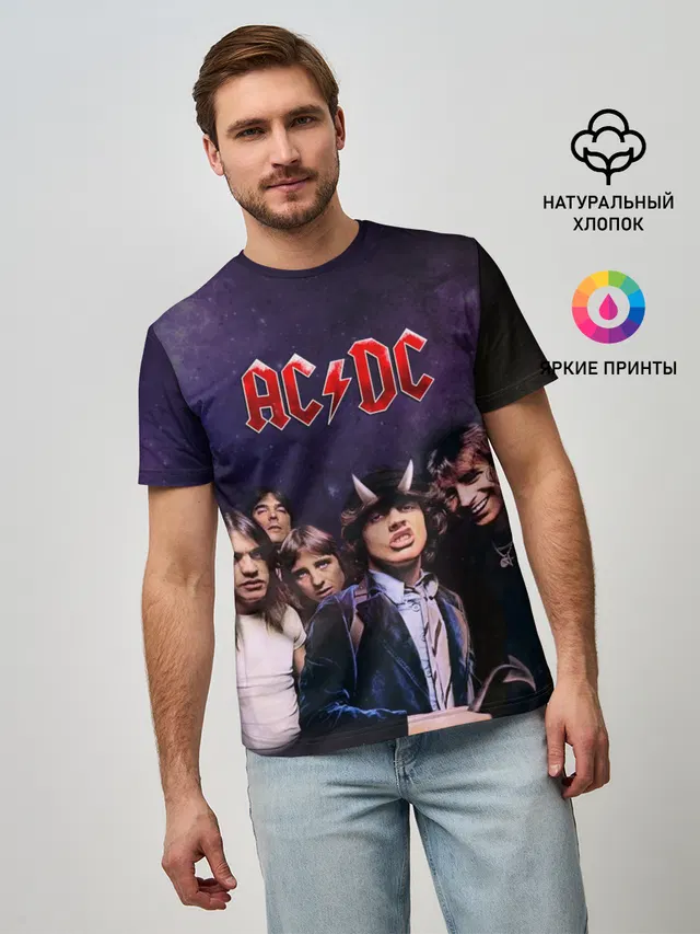 Мужская базовая футболка с принтом «AC/DC»