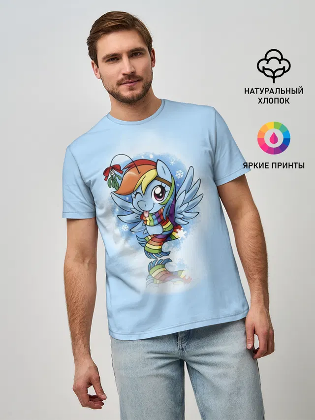 Мужская базовая футболка с принтом «My Little Pony»