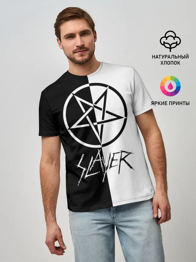 Мужская базовая футболка с принтом «Slayer»