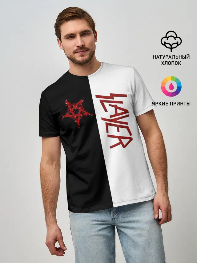 Мужская базовая футболка с принтом «Slayer»