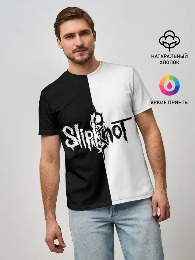 Мужская базовая футболка с принтом «Slipknot»