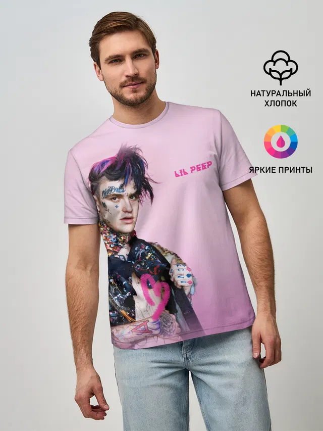 Мужская базовая футболка с принтом «Lil Peep — Little Prince»