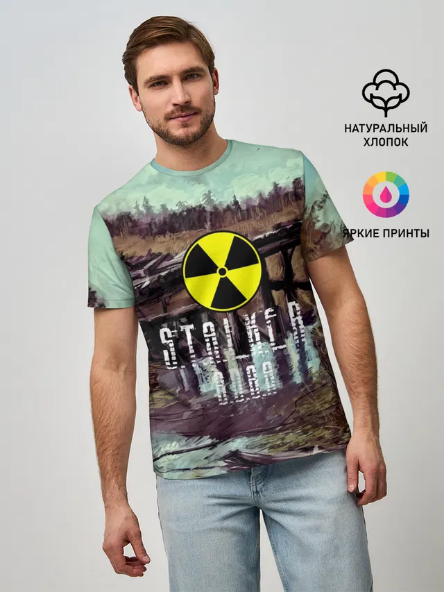 Мужская базовая футболка с принтом «Stalker — S.T.A.L.K.E.R ВОВА»