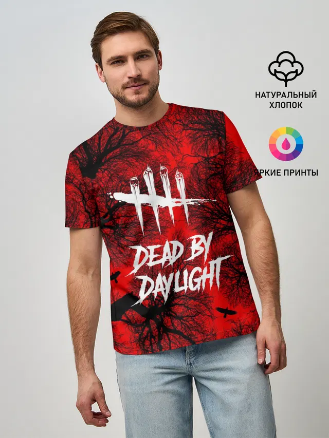 Мужская базовая футболка с принтом «Dead by Daylight»