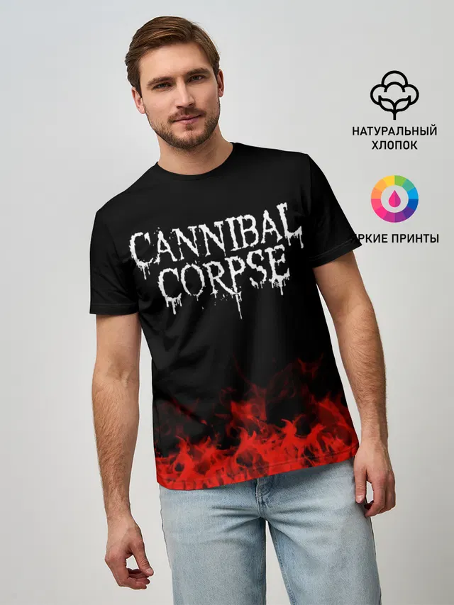 Мужская базовая футболка с принтом «Cannibal Corpse»