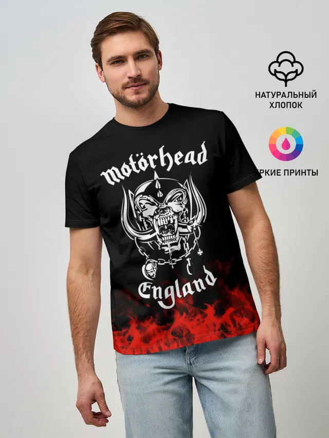 Мужская базовая футболка с принтом «Motörhead»