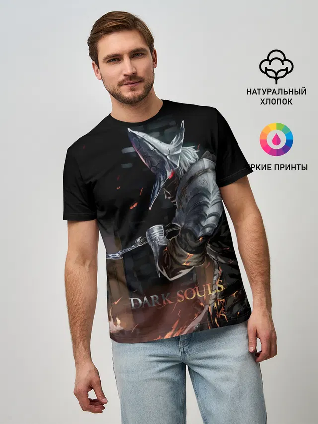 Мужская базовая футболка с принтом «Knight»