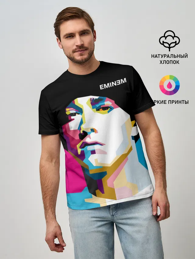 Мужская базовая футболка с принтом «Eminem»