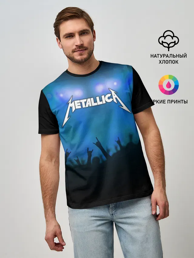 Мужская базовая футболка с принтом «Metallica»