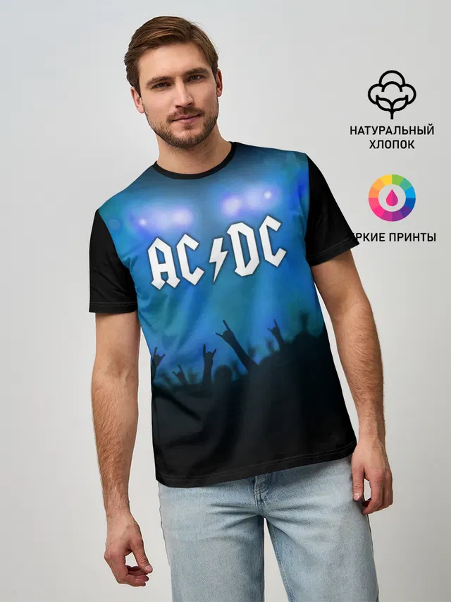 Мужская базовая футболка с принтом «AC»