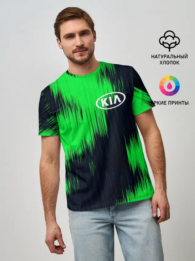 Мужская базовая футболка с принтом «KIA — KIA sport collection»