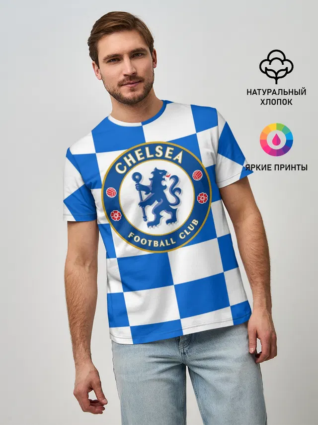 Мужская базовая футболка с принтом «FC Chelsea»