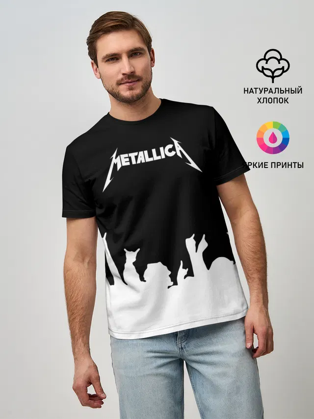Мужская базовая футболка с принтом «Metallica»