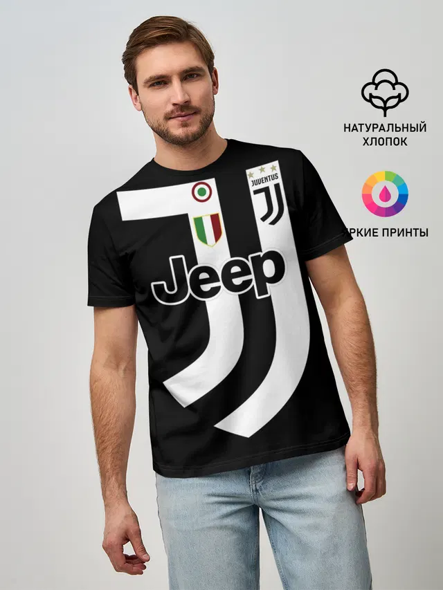 Мужская базовая футболка с принтом «Ювентус — Juventus FIFA Edition»