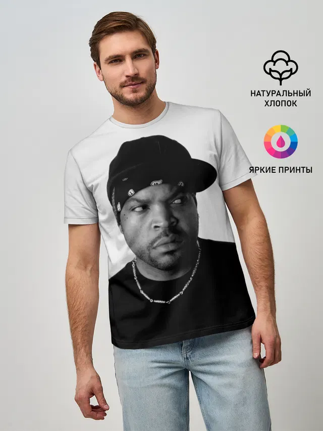 Мужская базовая футболка с принтом «Ice Cube»