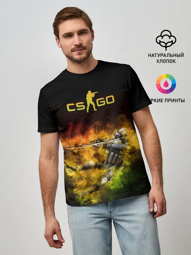 Мужская базовая футболка с принтом «Counter-Strike»